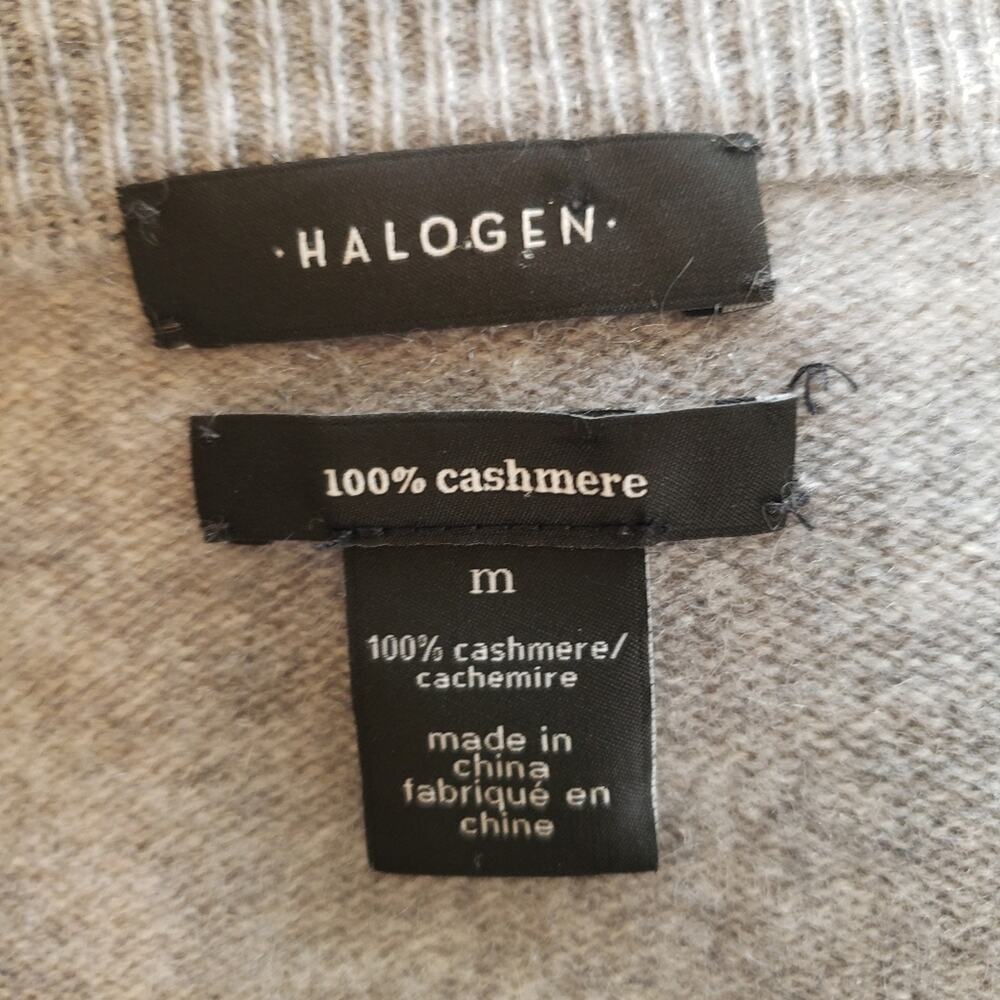 Halogen Gray Cashmere Split Side Sweater Size Med - image 4